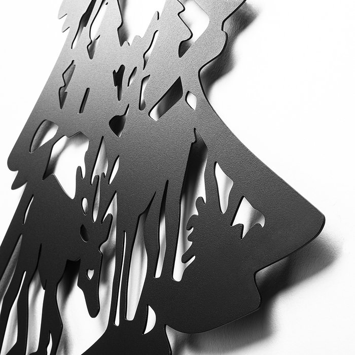 Wallity XMASBLACK - 024 Accesorio decorativo de pared de metal Negro